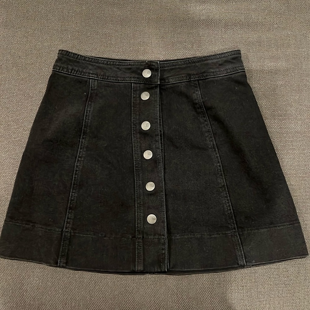 Madewell black jean skirt